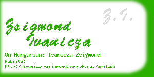 zsigmond ivanicza business card